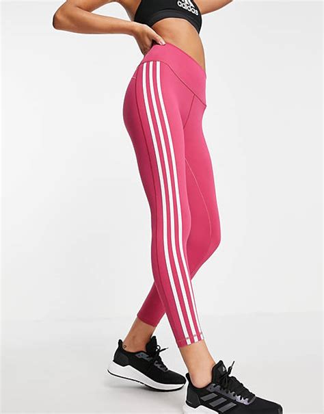 adidas damen 3-streifen tights rosa|rosa Leggings für Damen .